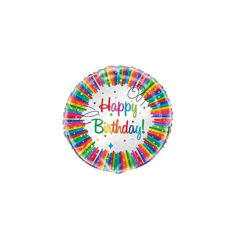 18" Foil Balloon - HBD Rainbow