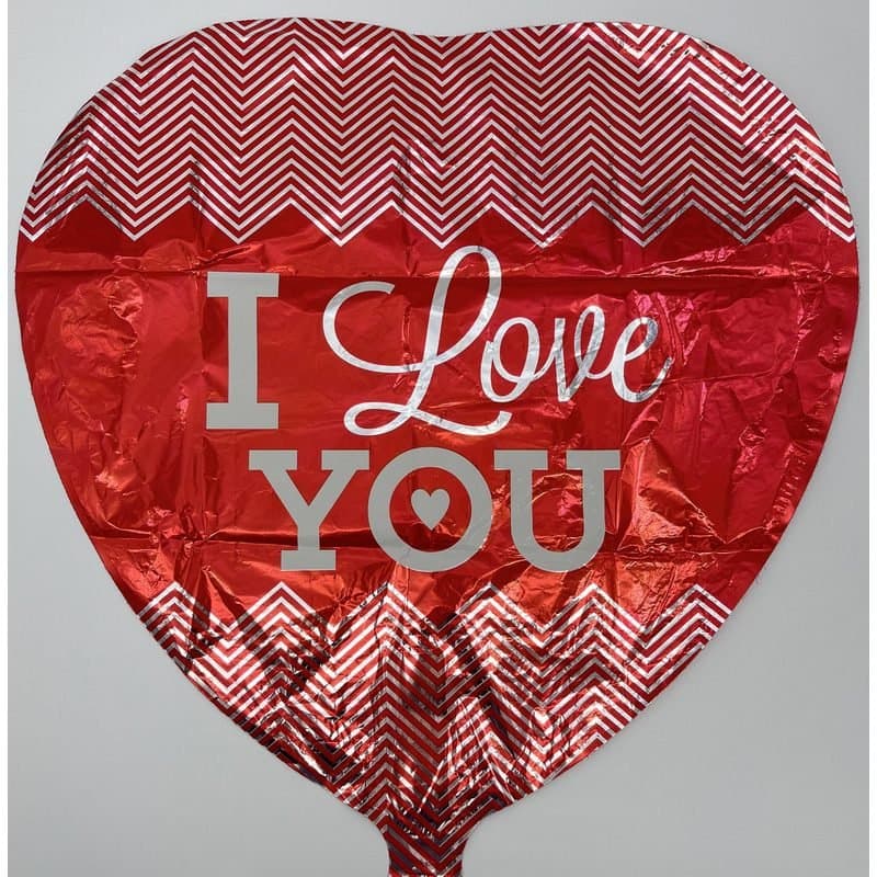 18" Foil Balloon - "I Love You" Red, Heart Shape