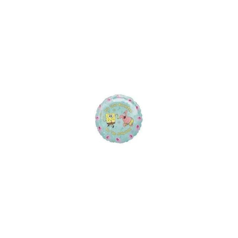 18" Foil Balloon - "It's Your Birthday" "Do The Jellyfish!" Spongebob, Blue, Round