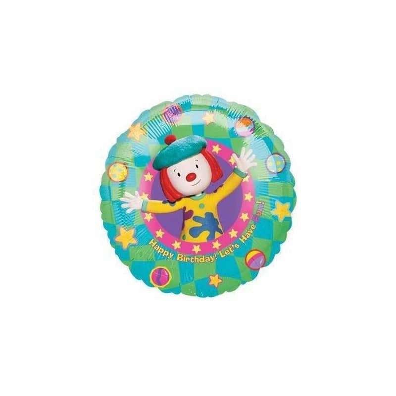18" Foil Balloon - JoJo's Circus "Happy Birthday! Let's Have Fun!", Round