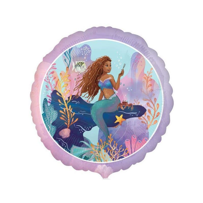 18" Foil Balloon - Little Mermaid, Pink Rims, Round