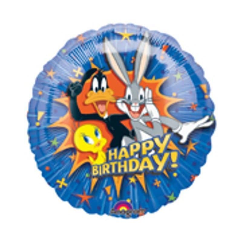 18" Foil Balloon - Looney Tunes "HAPPY BIRTHDAY", Blue, Round