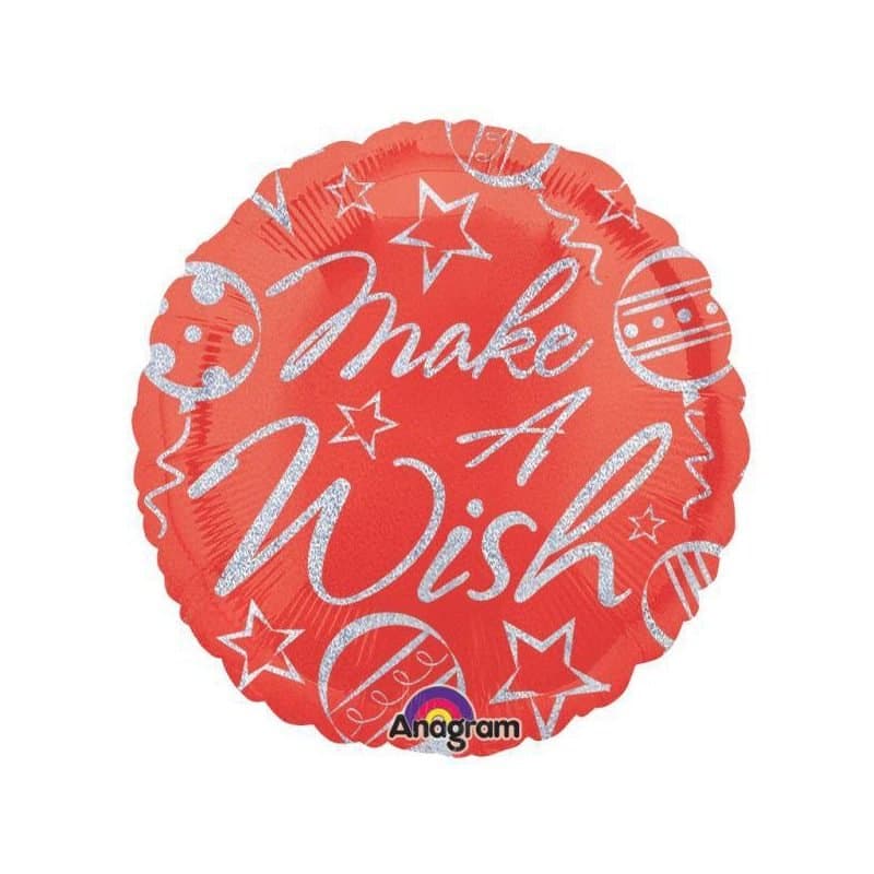 18" Foil Balloon - MAKE A WISH - ( Christmas)