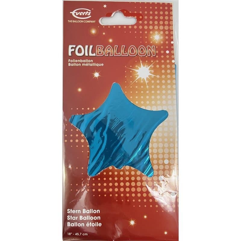 18" Foil Balloon - Turquoise Blue Star