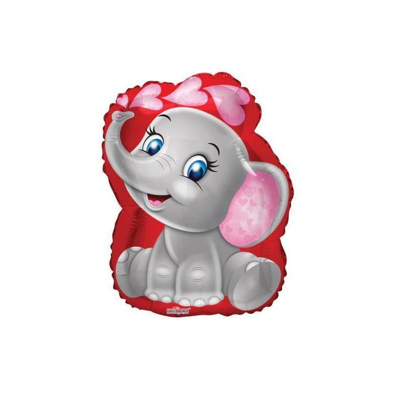18" Foil Balloon - Valentine Love Baby Elephant, Super Shape