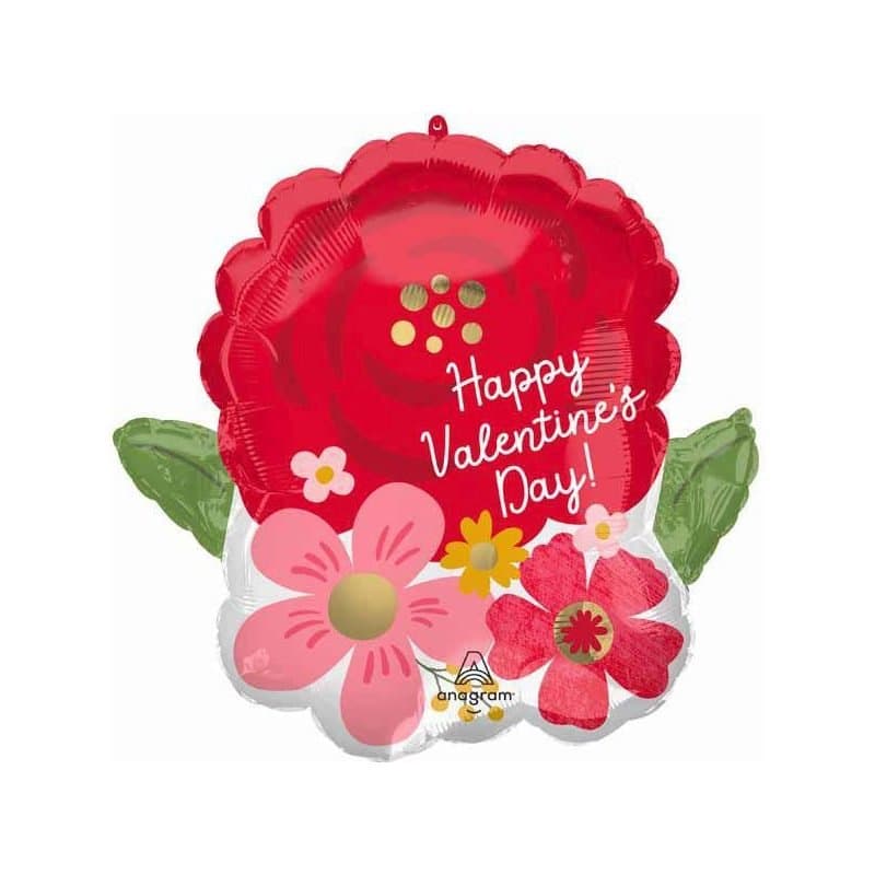 18" Valentines Floral Bouquet Foil