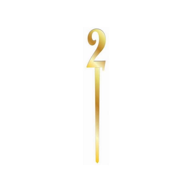 #2 Gold Acrylic Cake Topper