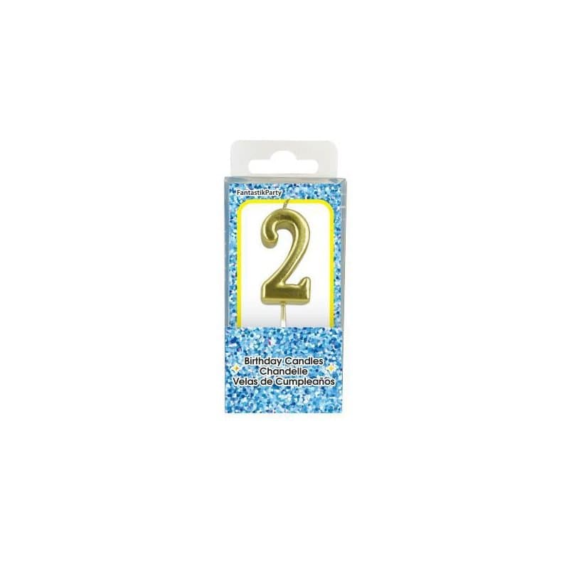 #2 - Gold Silhouette Number Candle