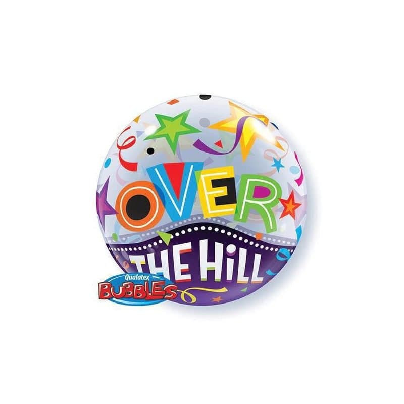 22" Bubble Balloon - "Over The Hill", See Through, Orb Shape