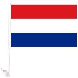 12"x18" Car Window Flag, Heavy Duty Mount - Netherlands