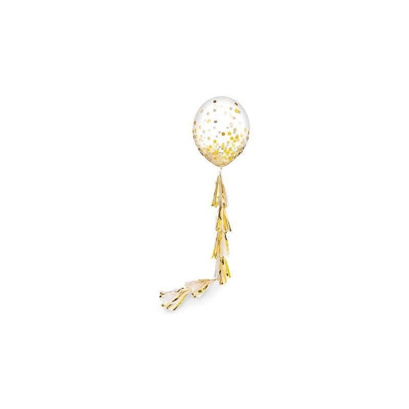 24" Confetti Balloon Gold Tassel Balloon Tail Kit