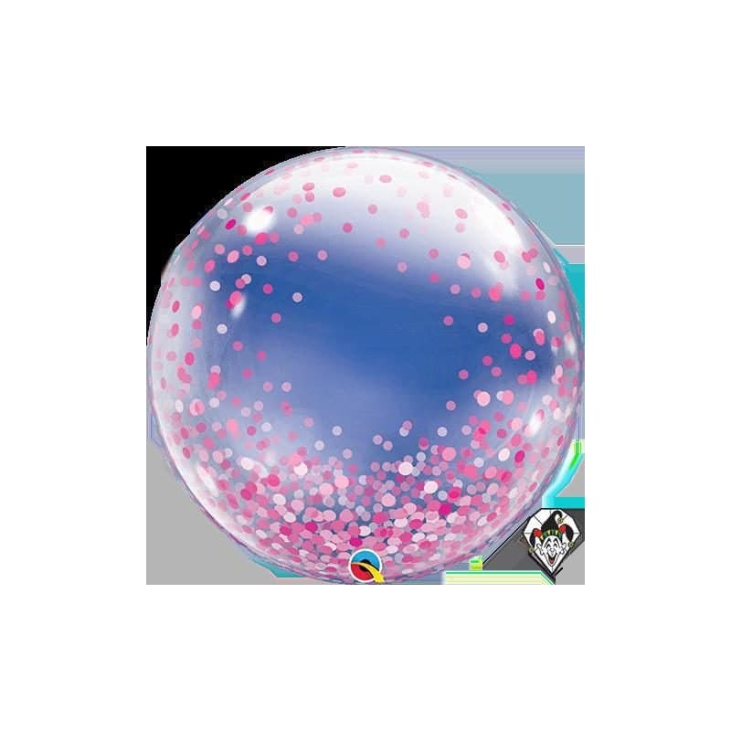 24" Deco Pink Confetti Bubble