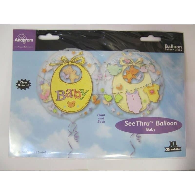 26" Clear Balloon - Baby, SeeThru Balloon, Two Sided