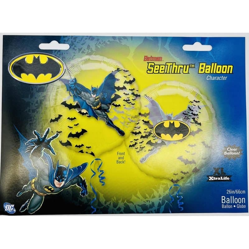26" Clear Balloon - Batman, Two Sided, Round