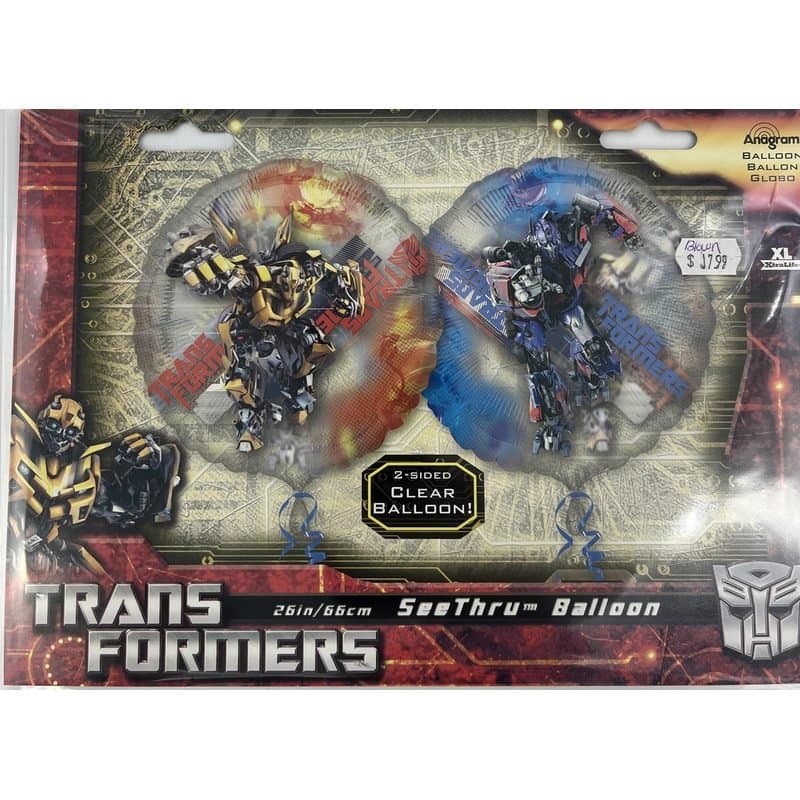 26" Clear Balloon - Transformers, Two Sided Design