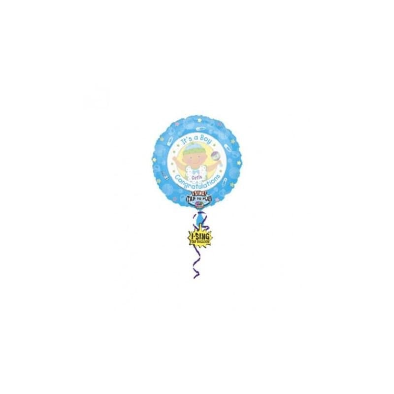 28" It's a Boy Singing Foil Plays " Baby Facr "