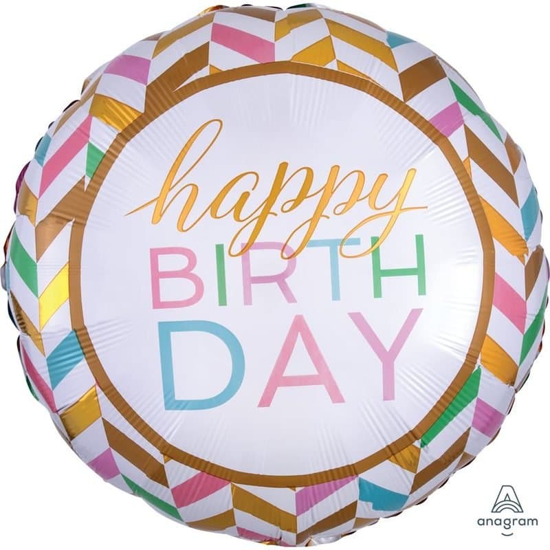 28" Jumbo Pastel Happy Birthday Foil Balloon