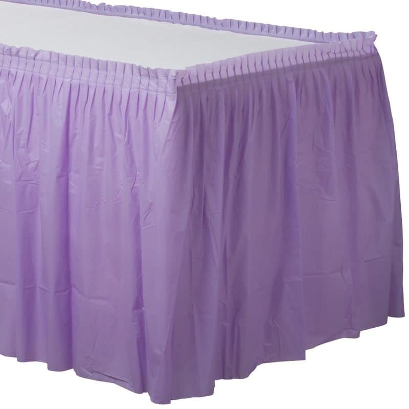 29" ×108" Plastic Table Skirt - Lavender