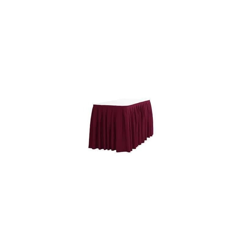 29" ×168" Plastic Table Skirt - Burgundy