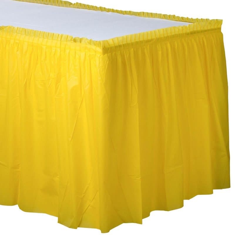 29" ×168" Plastic Table Skirt Sunshine Yellow