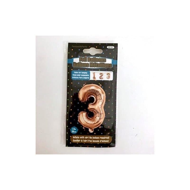 "3" 14" Rose Gold Foil Air Filled