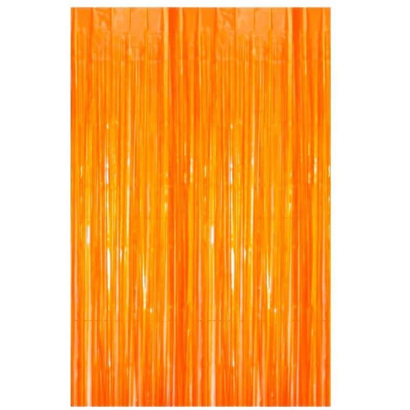 3" x 6" Fringe Foil Curtain - Metallic Orange