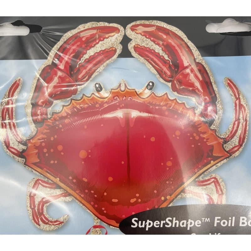 30" Foil Balloon - Crab, Red, Super Shape