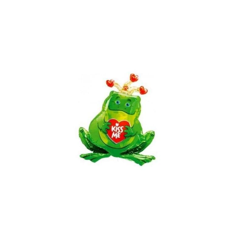 30" Foil Balloon - Kiss Me Frog Valentines, Super Shape