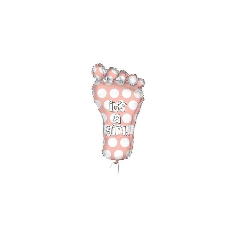 31" Foil Balloon - "It's A Girl!" Feet, Super Shape
