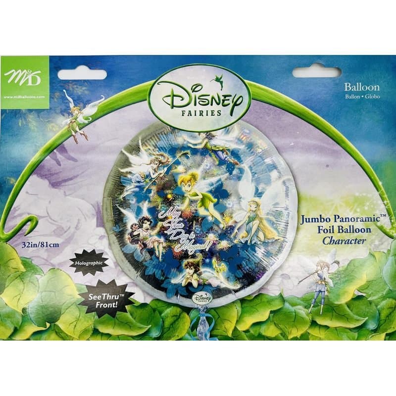 32" Front Balloon - Disney Fairies, Panoramic Holographic see Thorugh, Round