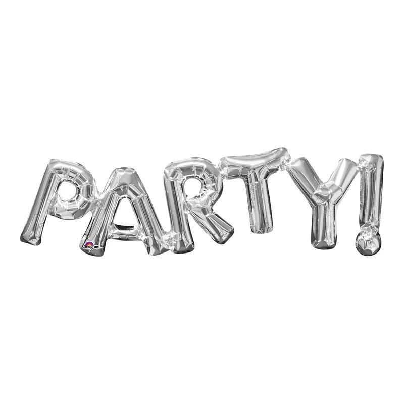 33" "PARTY !" Silver Foil Air Filled Balloon - Personalized