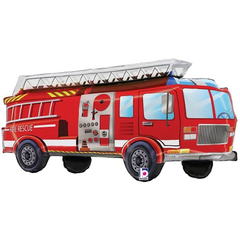 34" Foil Balloon - Fire Truck, Super Shape