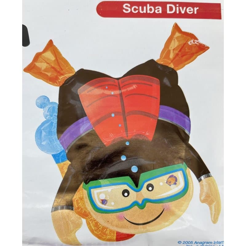 34" Foil Balloon - Scuba Diver, Super shape