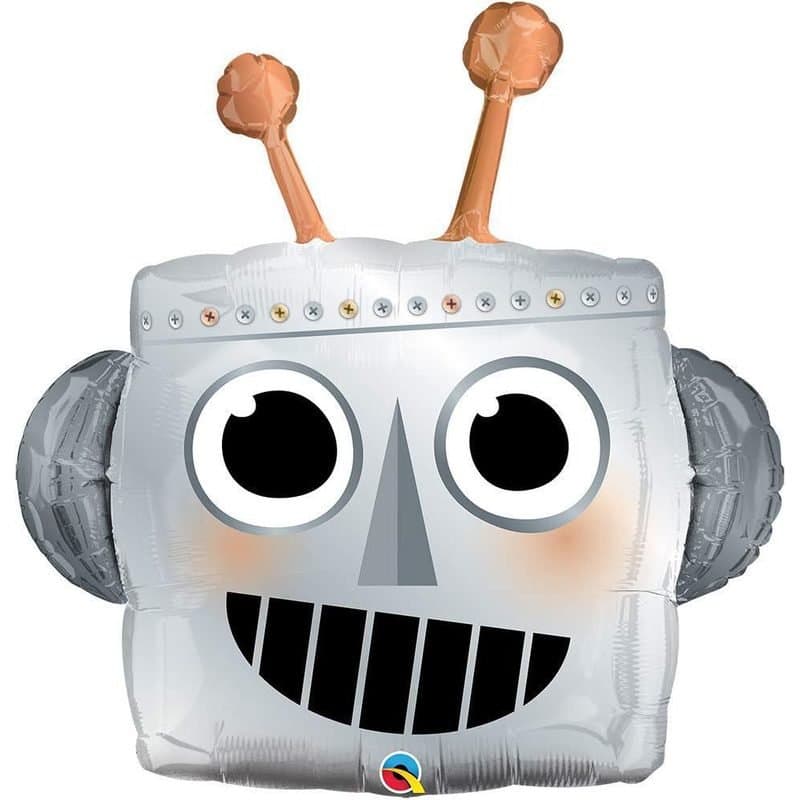 35" Foil Balloon - Robot Head, Super Shape