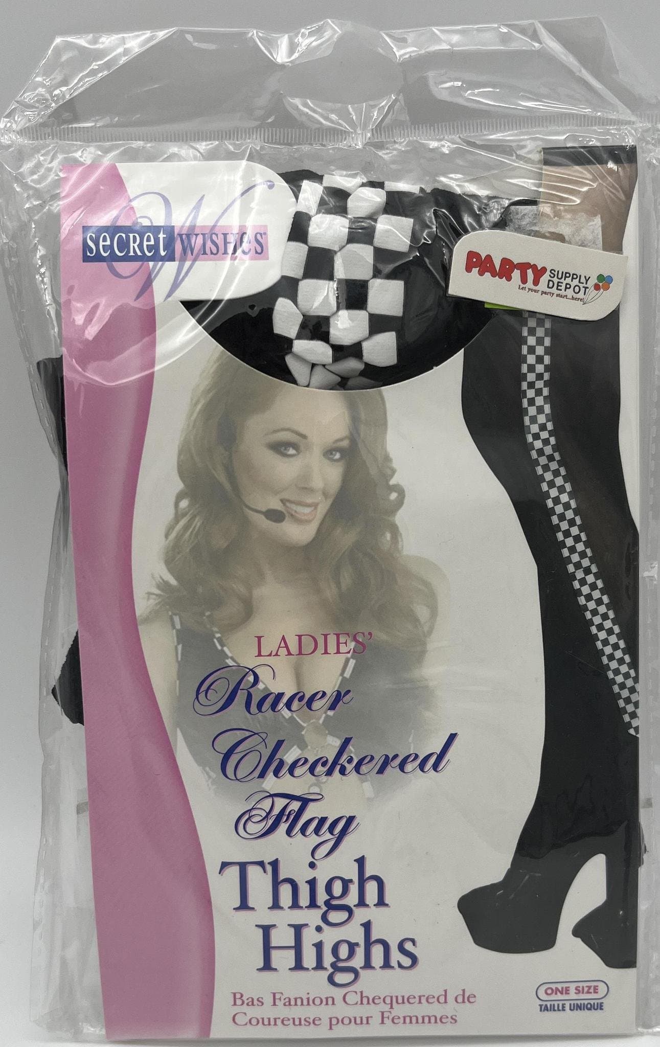Racer Checkered Flag Thigh Highs