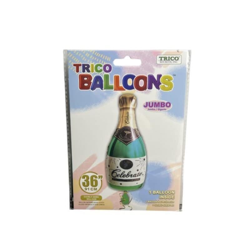 36" Foil Balloon - Champagne Bottle, Super Shape