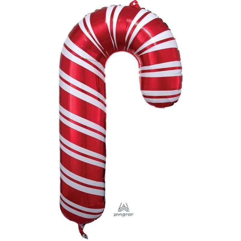37" Foil Balloon - Candy Cane, Super Shape
