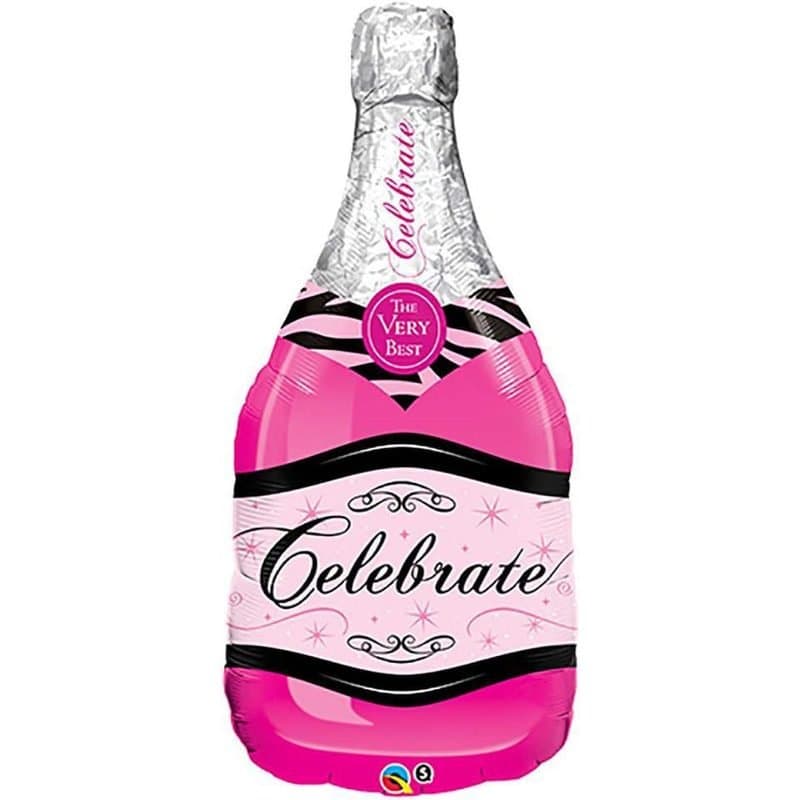 39" SS Pink Champagne Bottle Foil