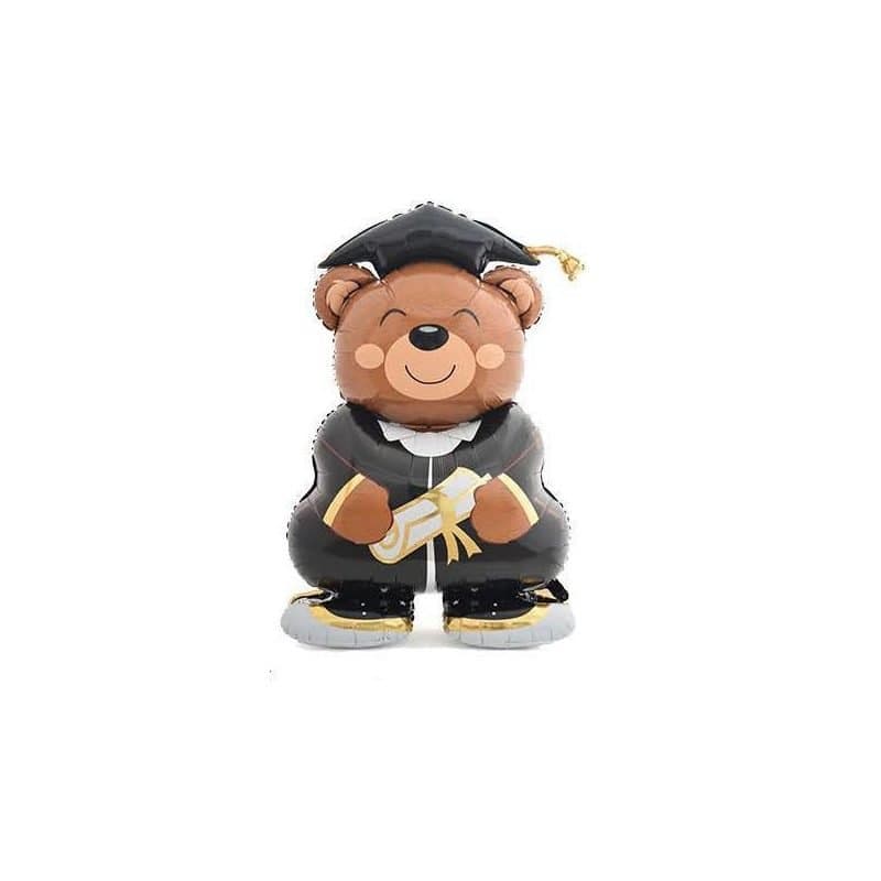 40" Foil Balloon - Graduation Standing Bear 40"x25", Super Shape