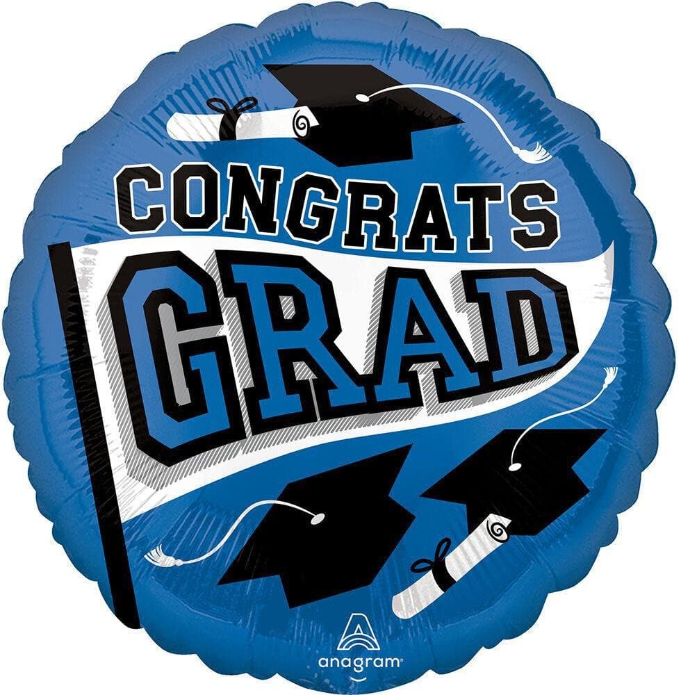 18" Congrats Grad - Blue Foil