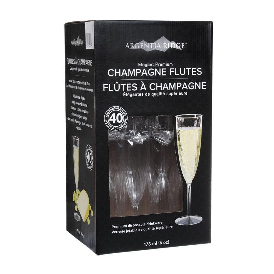 6oz Champagne Flutes Plastic 40ct