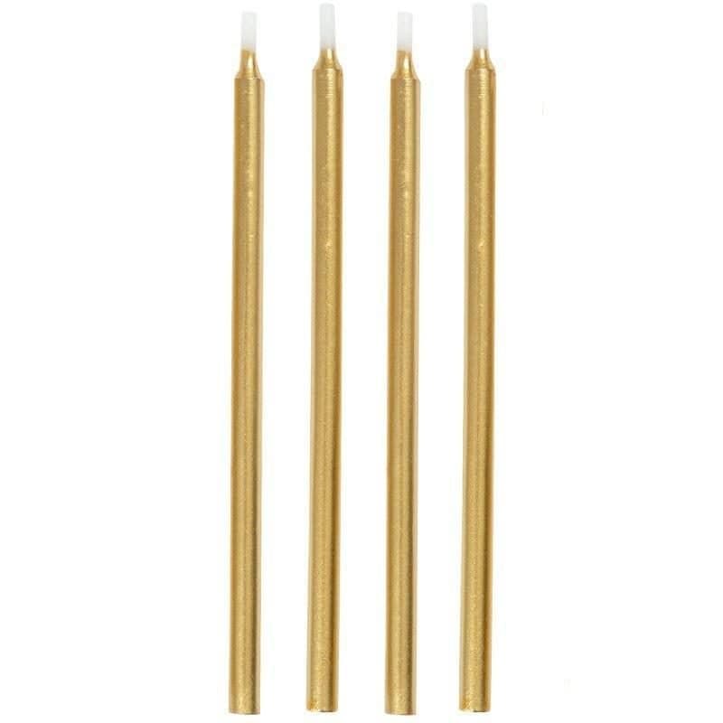 5" Birthday Candles - Gold 12ct