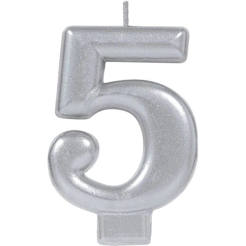 #5 Silver Metallic Candle