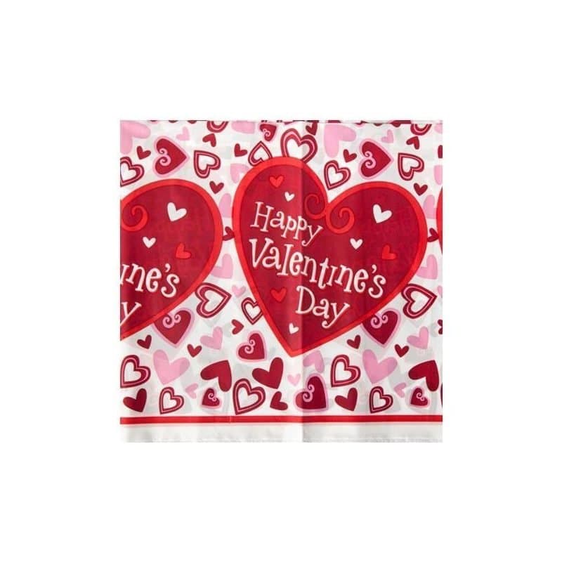 54"x102" Happy Valentine's Day Rect. Plastic Table Cover