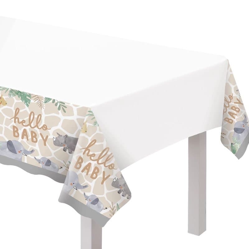54"x102" Soft Jungle Hello Baby Plastic Tablecover