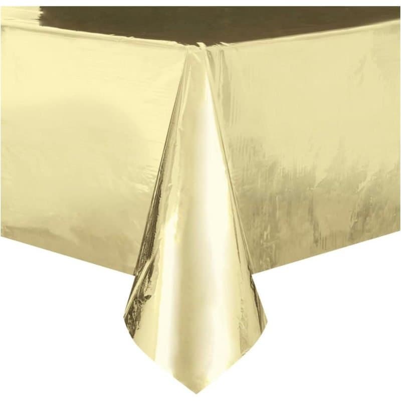 54"x108" Rec. Foil Table Cover - Gold Metallic
