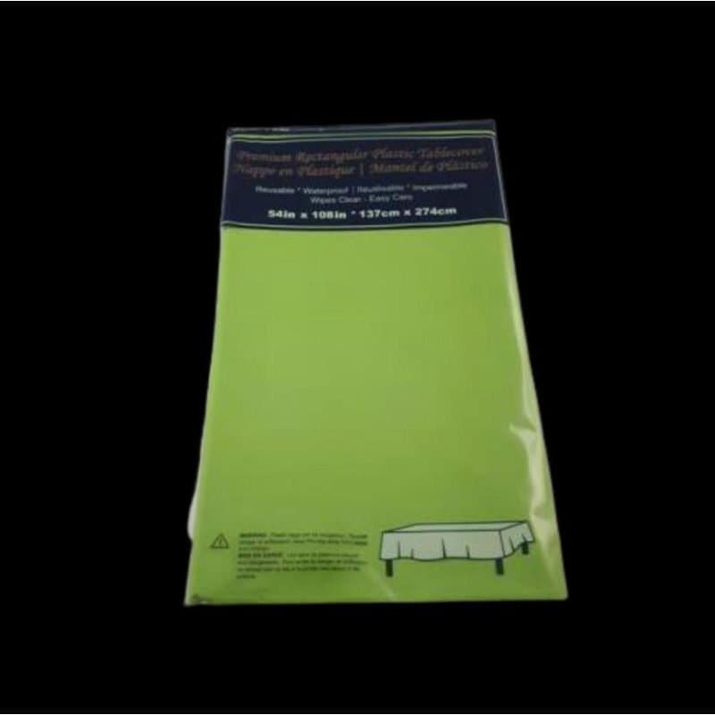 54"x108" Rec. Plastic Table Cover - Apple Green