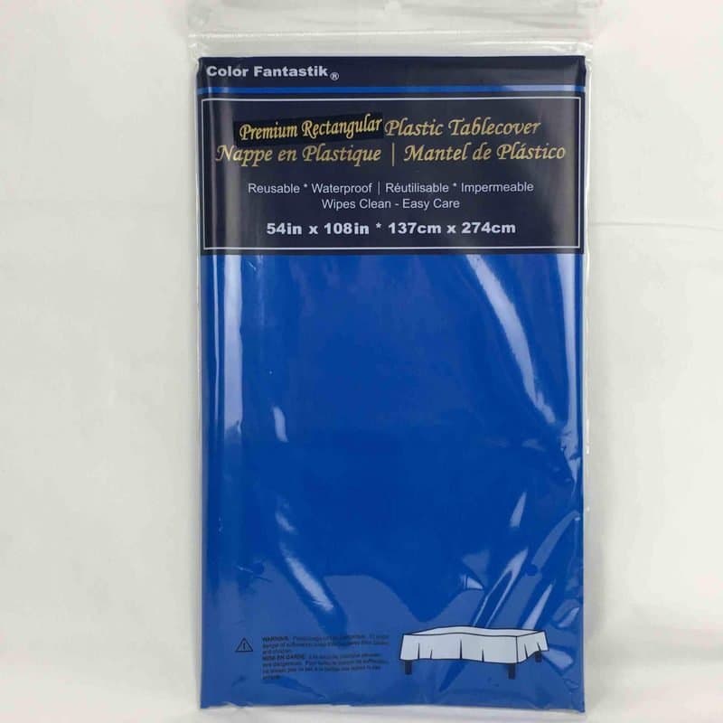 54"x108" Rec. Plastic Table Cover - Blue