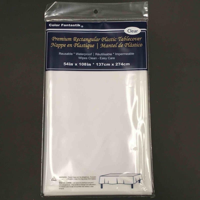 54"x108" Rec. Plastic Table Cover - Clear