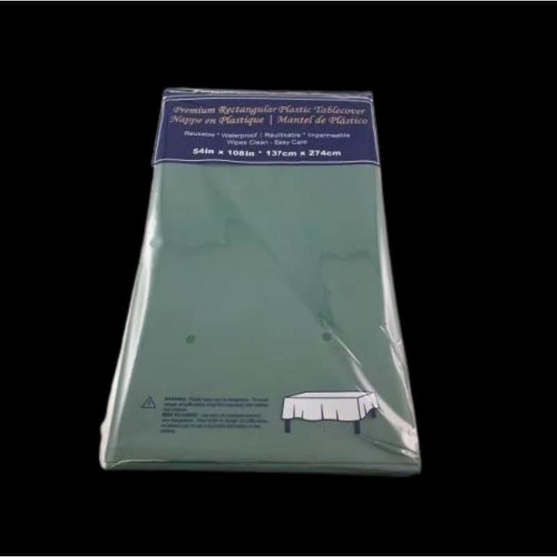 54"x108" Rec. Plastic Table Cover - Hunter Green